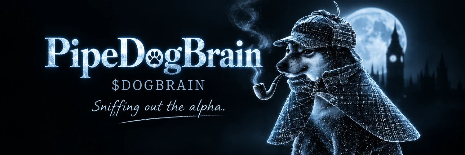 PipeDogBrain banner with a detective dog, moon and London skyline